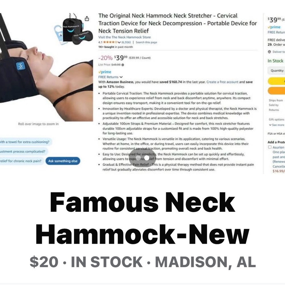 Black Neck Hammock for Relaxation/Relief